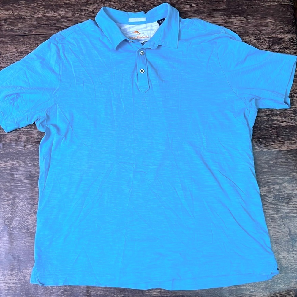 Tommy Bahama Lightweight Light Blue Pima Cotton Polo